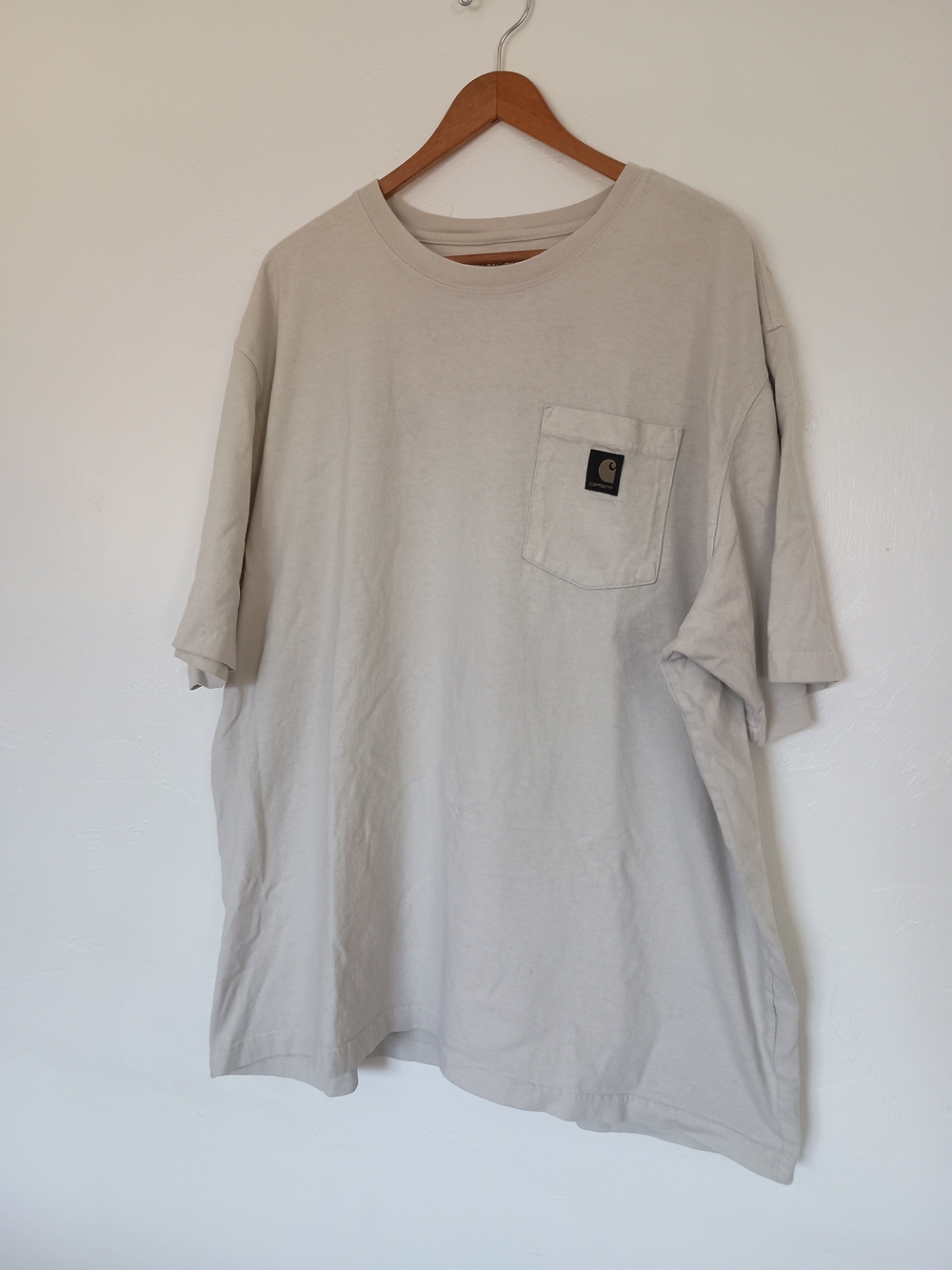 Carhartt 100% Cotton Men's 2XL Loose Fit Beige Pocket Graphic Print Crew T-Shirt